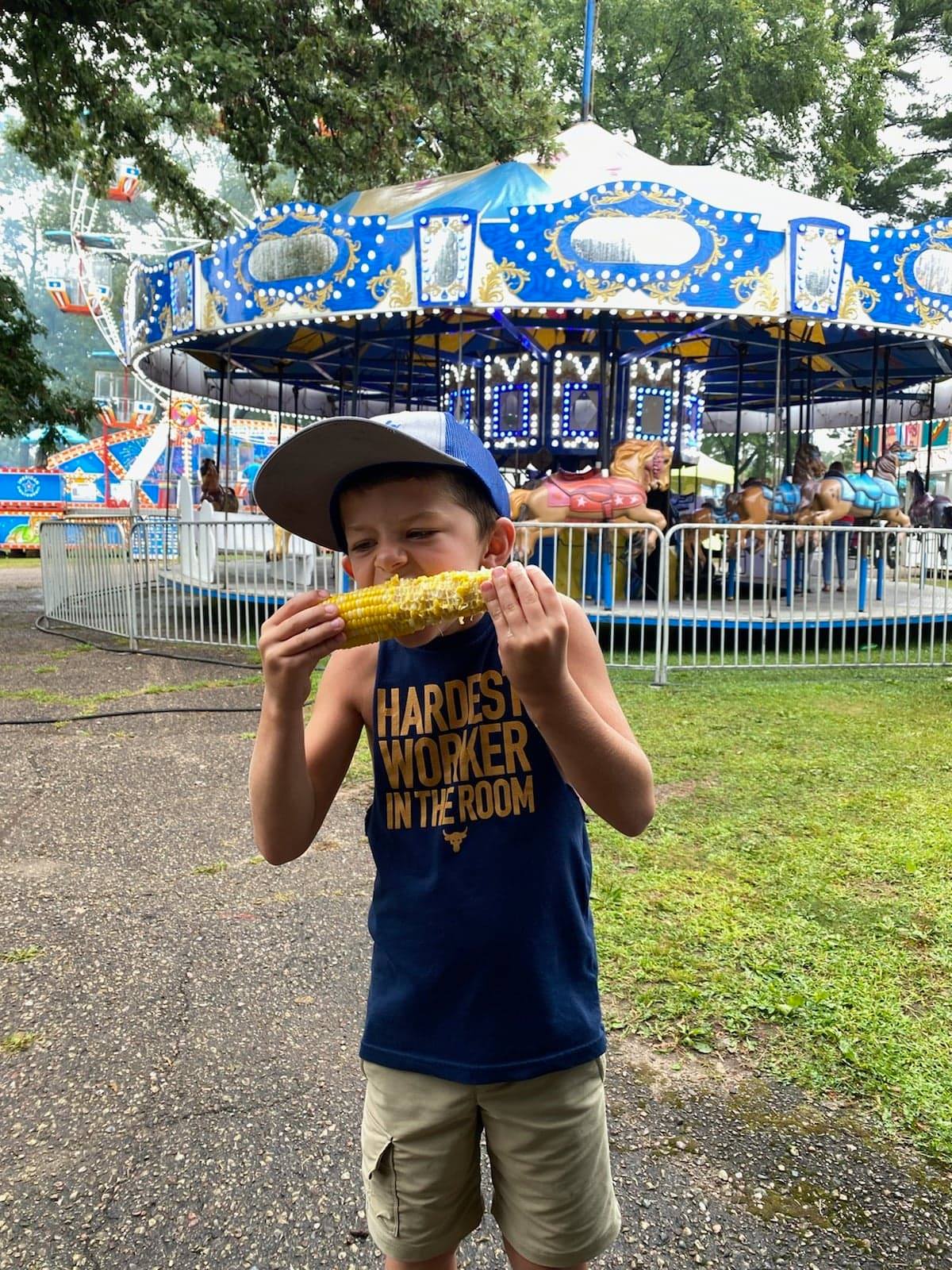 Boy Eating Corn
